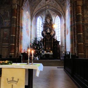 Tischaltar in der Weihnachtszeit