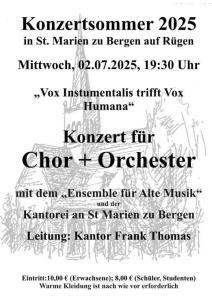 Plakat Chor- und Orchesterkonzert am 02.Juli 2025