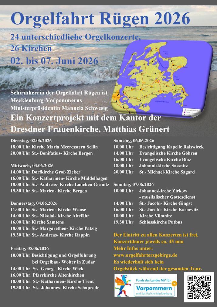 Plakat Orgelfahrt Rügen 2026